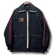 画像1: 80's~【ビンテージ】【Corvette】コルベッツ シボレーコルベット【黒×赤ライン】中綿入り【ジップアップジャケット】【サイズL】<br> (1)