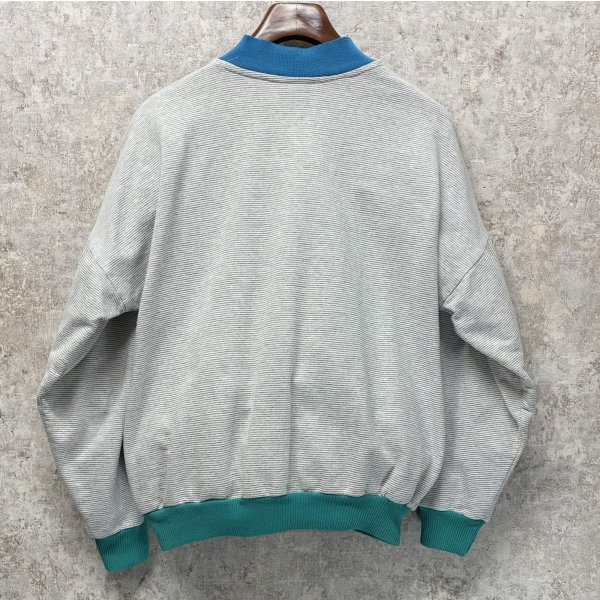 画像3: USA製【DIPORT】【グレーｘ白 マイクロボーダー】【ハーフジップ】【スウェット】【サイズＬ】 