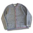 画像1: イタリー製【ベネトン】BENETTON【グレー】【カラフルステッチ入り】【ウールカーディガン】<br> (1)