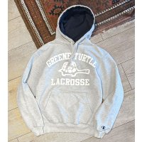 ビンテージ【チャンピオン】【Champion】フード裏紺【Green turtle Lacross】グレー【パーカー】【サイズS】 