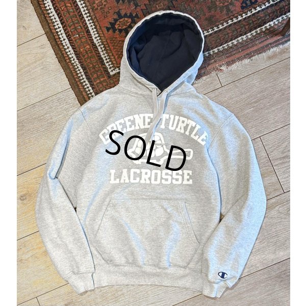 画像1: ビンテージ【チャンピオン】【Champion】フード裏紺【Green turtle Lacross】グレー【パーカー】【サイズS】 