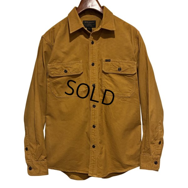 画像1: ビンテージ【filson】フィルソン からし色 コットンシャツ【サイズM】 