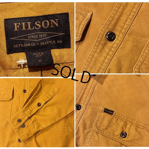 画像2: ビンテージ【filson】フィルソン からし色 コットンシャツ【サイズM】 