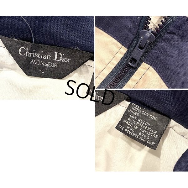 画像2: 程度良好!!【Christian Dior MONSIEUR】クリスチャンディオール【紺ｘ白ｘ生成りｘエンジｘ緑】【コットンブルゾン】【サイズＬ】 