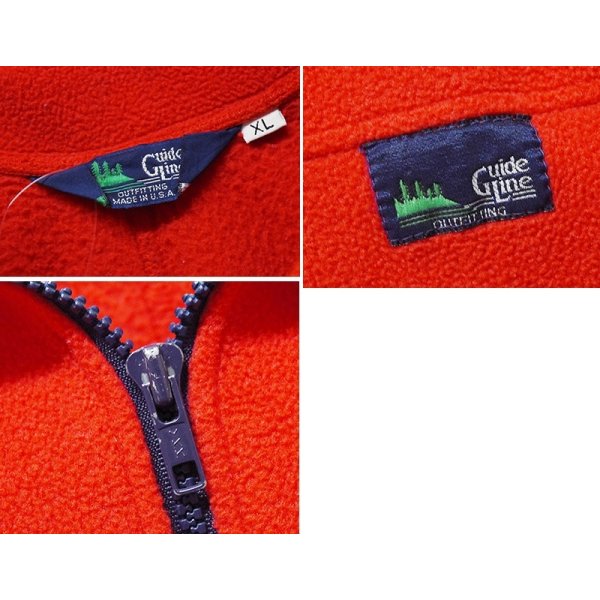 画像2: 90's【USA製】【GUIDE LINE】ガイドライン【赤】【フリースカーディガン】フリースジャケット【サイズＸＬ】 