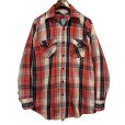 画像1: 80's【USA製】【ビンテージ】 【FROSTPROOF】【フロストプルーフ】【赤ｘ紺ｘ白】チェック ネルシャツ　サイズL-TALL<br> (1)