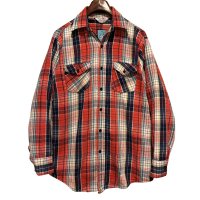 80's【USA製】【ビンテージ】 【FROSTPROOF】【フロストプルーフ】【赤ｘ紺ｘ白】チェック ネルシャツ　サイズL-TALL 