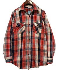 80's【USA製】【ビンテージ】 【FROSTPROOF】【フロストプルーフ】【赤ｘ紺ｘ白】チェック ネルシャツ　サイズL-TALL 
