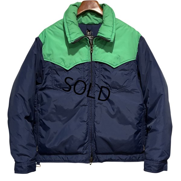 画像1: 程度良好!! 80's USA製【ALTRA】アルトラ【紺ｘ緑】【ダウンジャケット】【サイズＬ】 