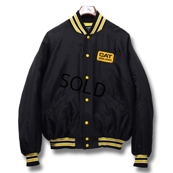 画像3: 80's【USA製】【ビンテージ】【BUTWIN】バトウィン【CAT DIESEL POWER】【黒ｘ黄色】【中綿入りサテンスタジャン】【サイズXL】 