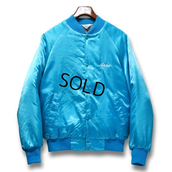 画像3: 90's【USA製】【ビンテージ】【WEST ARK】【ウエストアーク】ビリヤード 【ターコイズ】【中綿入りサテンスタジャン】【サイズM】 