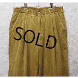 90's~【ビンテージ】【Saks Fifth Avenue】サックス・フィフス・アベニュー【ライトブラウン】【コーデュロイパンツ】スラックス【W32】 