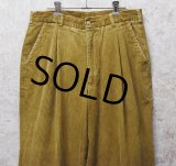 90's~【ビンテージ】【Saks Fifth Avenue】サックス・フィフス・アベニュー【ライトブラウン】【コーデュロイパンツ】スラックス【W32】 