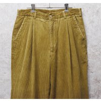 90's~【ビンテージ】【Saks Fifth Avenue】サックス・フィフス・アベニュー【ライトブラウン】【コーデュロイパンツ】スラックス【W32】 
