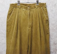 90's~【ビンテージ】【Saks Fifth Avenue】サックス・フィフス・アベニュー【ライトブラウン】【コーデュロイパンツ】スラックス【W32】 