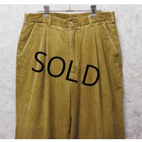 90's~【ビンテージ】【Saks Fifth Avenue】サックス・フィフス・アベニュー【ライトブラウン】【コーデュロイパンツ】スラックス【W32】 