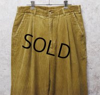 90's~【ビンテージ】【Saks Fifth Avenue】サックス・フィフス・アベニュー【ライトブラウン】【コーデュロイパンツ】スラックス【W32】 