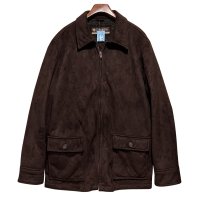 ビンテージ【コロンビア】Colombia【ブラウン】【スエード調】【パイル裏地】ジップアップジャケット【サイズXL-T】 