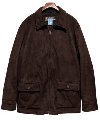 ビンテージ【コロンビア】Colombia【ブラウン】【スエード調】【パイル裏地】ジップアップジャケット【サイズXL-T】 