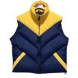 画像1: 【ビンテージ】【ALTRA】アルトラ【紺×黄色】中綿入り【ダウンベスト】ジップアップベスト【サイズＬ】<br> (1)
