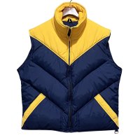 【ビンテージ】【ALTRA】アルトラ【紺×黄色】中綿入り【ダウンベスト】ジップアップベスト【サイズＬ】 