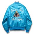 画像4: 90's【USA製】【ビンテージ】【WEST ARK】【ウエストアーク】ビリヤード 【ターコイズ】【中綿入りサテンスタジャン】【サイズM】<br> (4)
