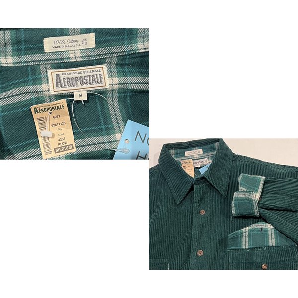 画像2: デッドストック【新品未使用】【Aeropostale】【緑】【コーデュロイ】【シャツジャケット】【サイズＭ】 
