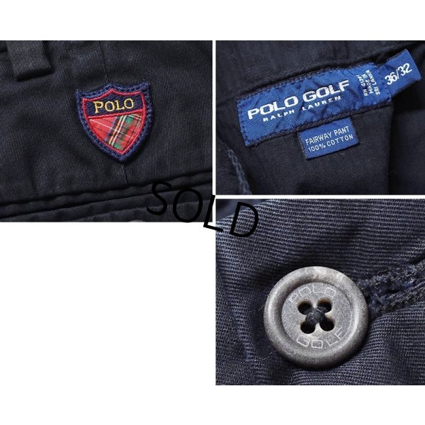 画像2:  ビンテージ【POLO GOLF】ポロゴルフ【ラルフローレン】POLO RALPH LAUREN 【FAIRWAY PANT】【黒】【２タック】【コットンパンツ】【36X32】 