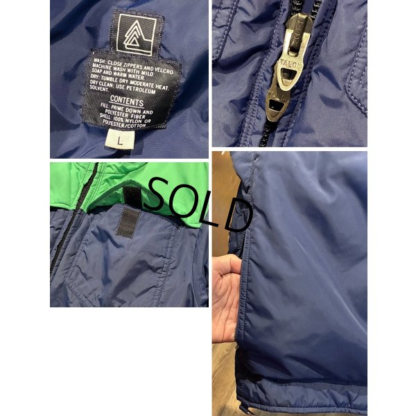 画像2: 程度良好!! 80's USA製【ALTRA】アルトラ【紺ｘ緑】【ダウンジャケット】【サイズＬ】 