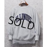 90’s【USA製】ビンテージ【Champion】【チャンピオン】【リバースウィーブ】ILLINOIS【イリノイ大学】【カレッジスウェット】【グレー】【サイズXL】 