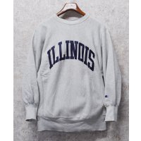 90’s【USA製】ビンテージ【Champion】【チャンピオン】【リバースウィーブ】ILLINOIS【イリノイ大学】【カレッジスウェット】【グレー】【サイズXL】 