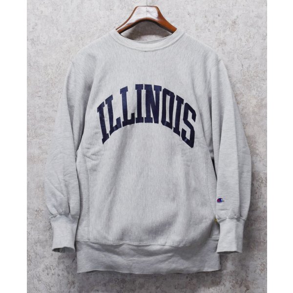 画像1: 90’s【USA製】ビンテージ【Champion】【チャンピオン】【リバースウィーブ】ILLINOIS【イリノイ大学】【カレッジスウェット】【グレー】【サイズXL】 