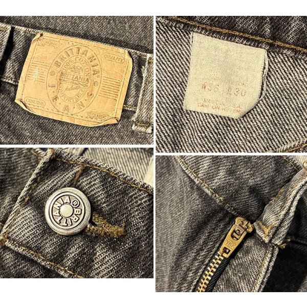 画像2: 【USA製】【ビンテージ】【BRITANIA】ブリタニア 先染め 黒 デニムパンツ ブラックデニム【36ｘ30】 