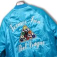 画像1: 90's【USA製】【ビンテージ】【WEST ARK】【ウエストアーク】ビリヤード 【ターコイズ】【中綿入りサテンスタジャン】【サイズM】<br> (1)