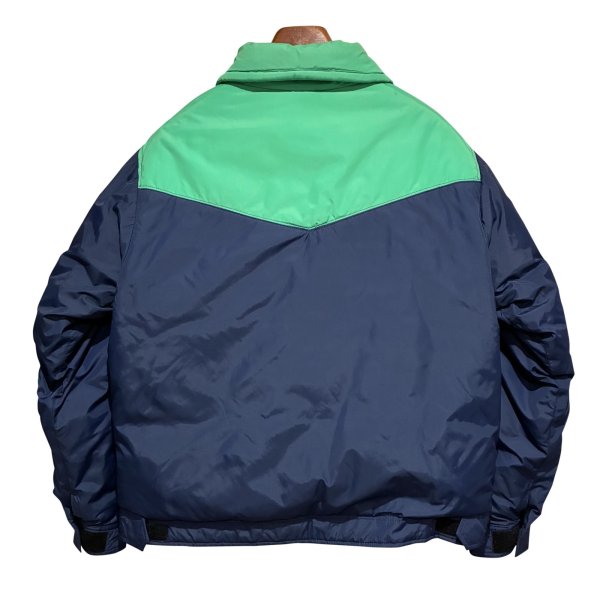 画像3: 程度良好!! 80's USA製【ALTRA】アルトラ【紺ｘ緑】【ダウンジャケット】【サイズＬ】 