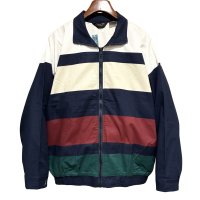 程度良好!!【Christian Dior MONSIEUR】クリスチャンディオール【紺ｘ白ｘ生成りｘエンジｘ緑】【コットンブルゾン】【サイズＬ】 