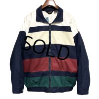 程度良好!!【Christian Dior MONSIEUR】クリスチャンディオール【紺ｘ白ｘ生成りｘエンジｘ緑】【コットンブルゾン】【サイズＬ】 