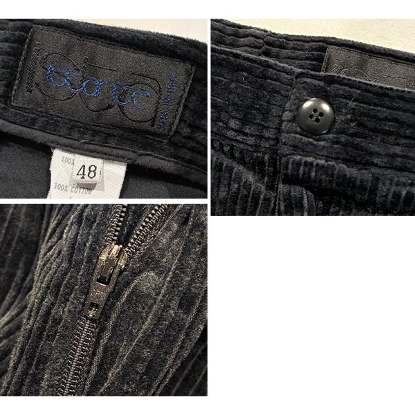 画像2: 【ビンテージ】【イタリー製】【ISTANTE】イスタンテ【濃紺】３タック【コーデュロイスラックス】【W３２程度】 