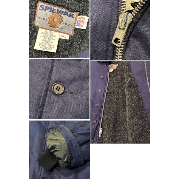 画像2: デッドストック【USA製】【ビンテージ】【SPIEWAK】紺【裏ボアジャケット】ボアブルゾン デッキジャケット【サイズ３ＸＬ】 