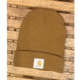 画像1: 【ビンテージ】【carhartt】【カーハート】【キャメル】【ロゴ】 【ニットキャップ】 【ニット帽】 <br> (1)