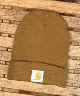 【ビンテージ】【carhartt】【カーハート】【キャメル】【ロゴ】 【ニットキャップ】 【ニット帽】  