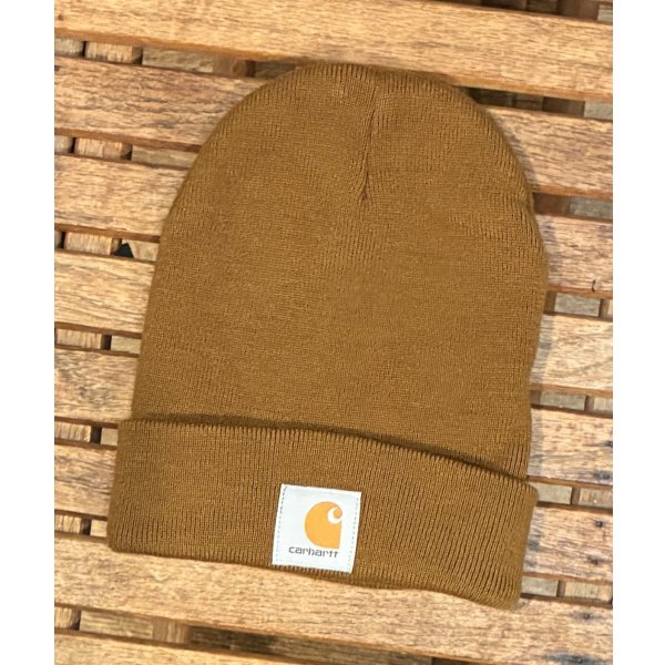 画像1: 【ビンテージ】【carhartt】【カーハート】【キャメル】【ロゴ】 【ニットキャップ】 【ニット帽】  