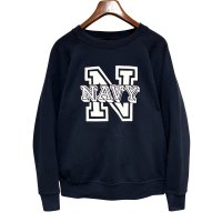 80’ｓ~【ビンテージ】 【紺】ラグラン【スウェット】【プリント】トレーナー【サイズM程度】 