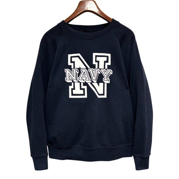 画像1: 80’ｓ~【ビンテージ】 【紺】ラグラン【スウェット】【プリント】トレーナー【サイズM程度】 