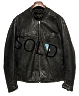 【60’s~】【ビンテージ】【ブルックス】【Brooks】【黒】【シングルライダースジャケット】レザージャケット【サイズXL程度】 
