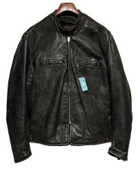 【60’s~】【ビンテージ】【ブルックス】【Brooks】【黒】【シングルライダースジャケット】レザージャケット【サイズXL程度】 