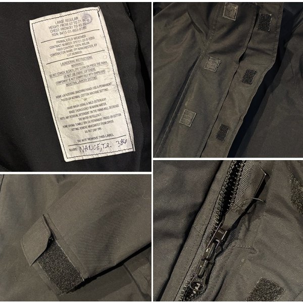 画像2: ビンテージ【米軍実物】U.S.NAVY【ECWCS】【COLD WEATHER PARKA NAVY】コールドウェザー【黒】【ゴアテックスパーカー】【L-R】 