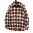 画像1: 程度良好!! 70's【USA製】【ビンテージ】【ペンドルトン】Pendleton【ブラウンｘ赤×白】【チェック】【ウールシャツ】【サイズＸＬ】<br> (1)