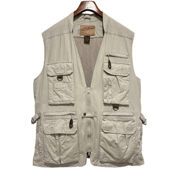 画像1: 90's【ビンテージ】【Eddie Baue】【エディーバウアー】【タンカラー】 サファリベスト【ハンティングベスト】【サイズＬ】 