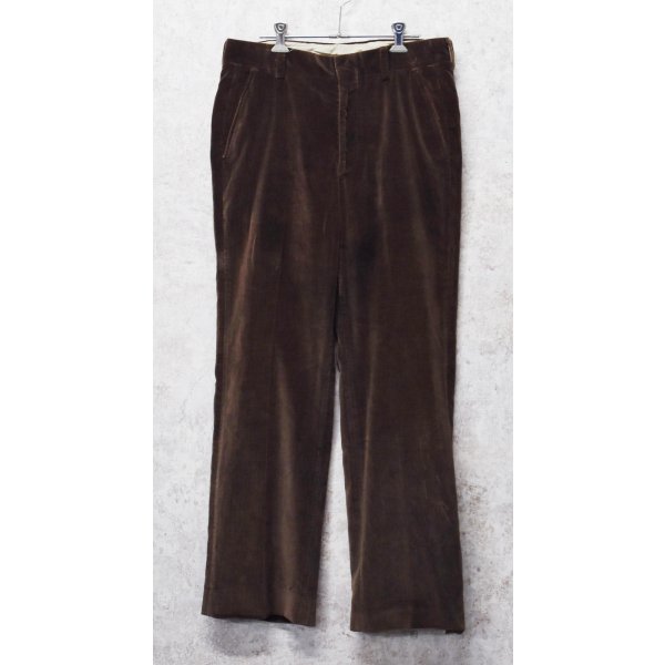 画像4: 80's~【ビンテージ】【ブラウン】ベロアスラックス【ベロアパンツ】ストレートシルエット【W33程度】 